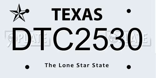 DTC2530 Texas License Plate