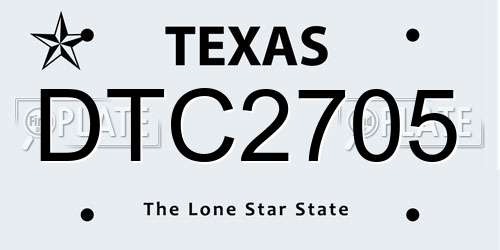DTC2705 Texas License Plate