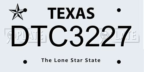 DTC3227 Texas License Plate