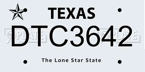 DTC3642 Texas License Plate