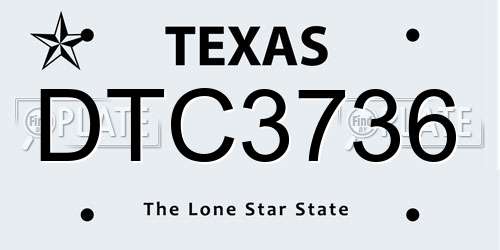 DTC3736 Texas License Plate