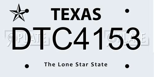 DTC4153 Texas License Plate