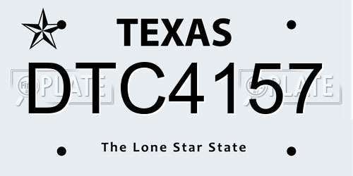 DTC4157 Texas License Plate