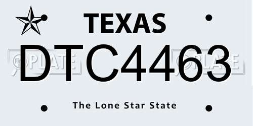 DTC4463 Texas License Plate