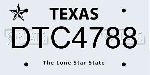DTC4788 Texas License Plate