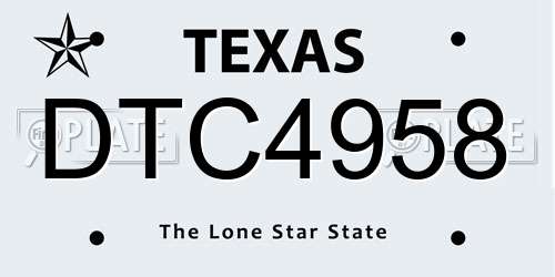 DTC4958 Texas License Plate