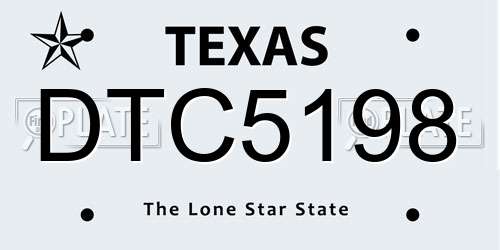 DTC5198 Texas License Plate