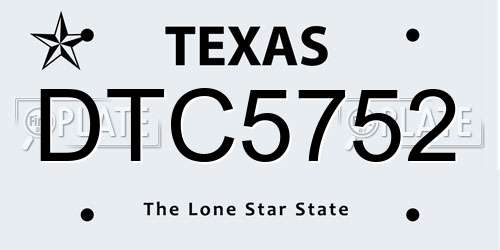 DTC5752 Texas License Plate