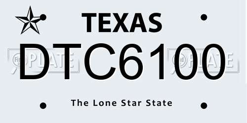 DTC6100 Texas License Plate