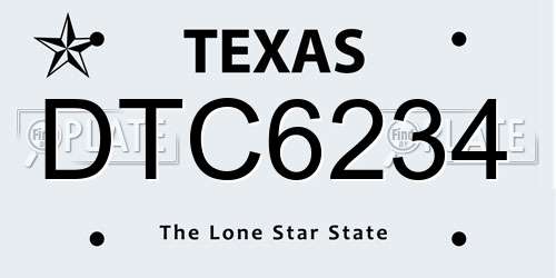 DTC6234 Texas License Plate