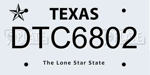 DTC6802 Texas License Plate