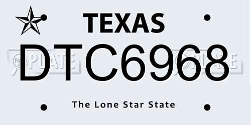 DTC6968 Texas License Plate
