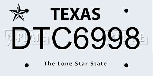DTC6998 Texas License Plate