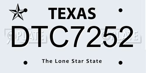 DTC7252 Texas License Plate