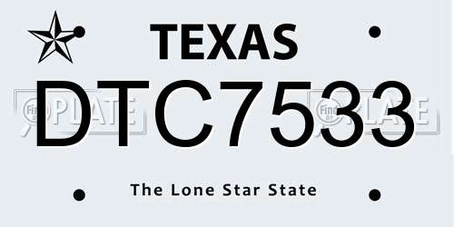 DTC7533 Texas License Plate