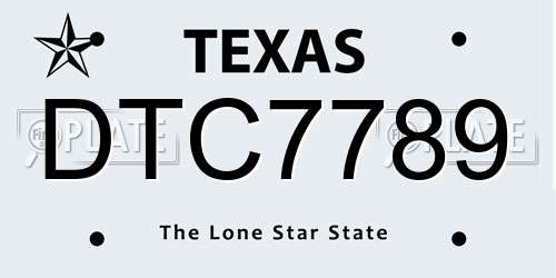DTC7789 Texas License Plate