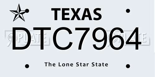 DTC7964 Texas License Plate