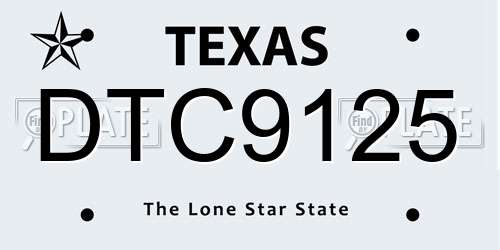 DTC9125 Texas License Plate