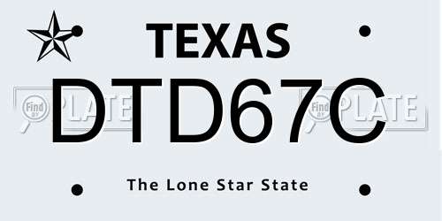DTD67C Texas License Plate