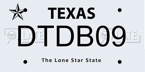 DTDB09 Texas License Plate