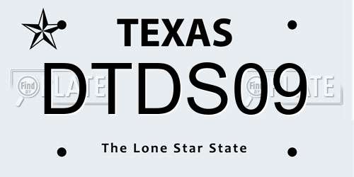DTDS09 Texas License Plate