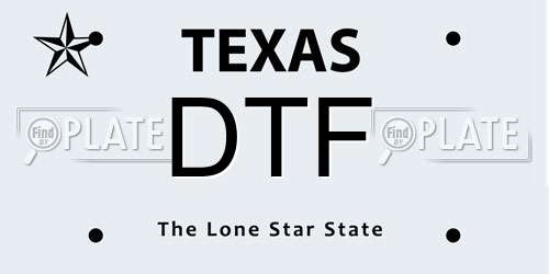 DTF Texas License Plate