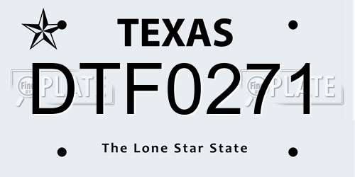 DTF0271 Texas License Plate