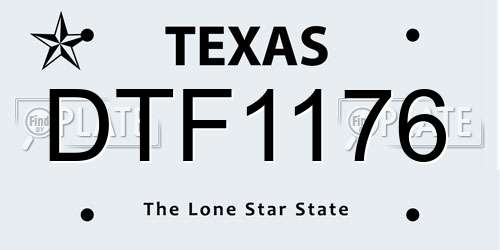 DTF1176 Texas License Plate