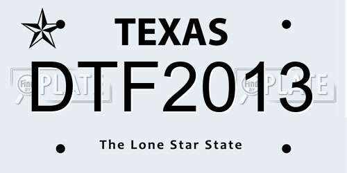 DTF2013 Texas License Plate