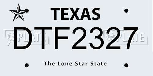 DTF2327 Texas License Plate