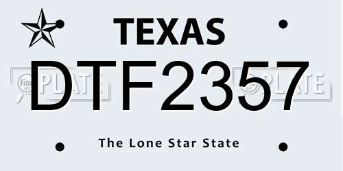DTF2357 Texas License Plate