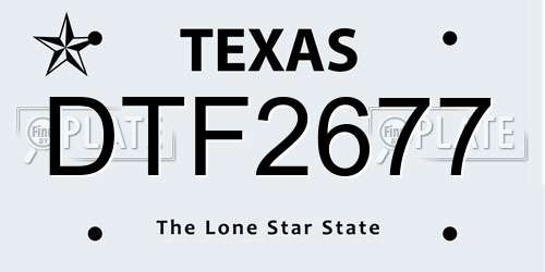 DTF2677 Texas License Plate