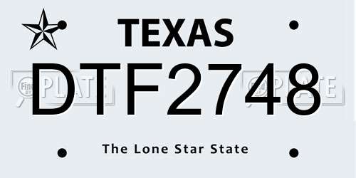 DTF2748 Texas License Plate