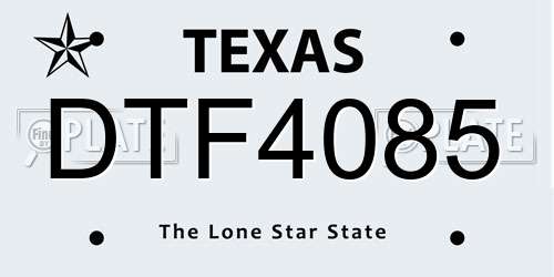DTF4085 Texas License Plate