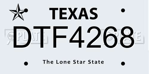 DTF4268 Texas License Plate