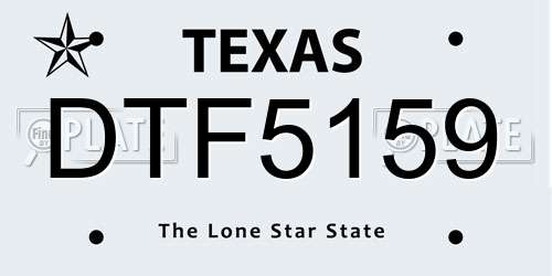 DTF5159 Texas License Plate