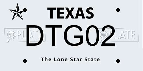 DTG02 Texas License Plate
