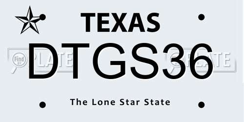 DTGS36 Texas License Plate