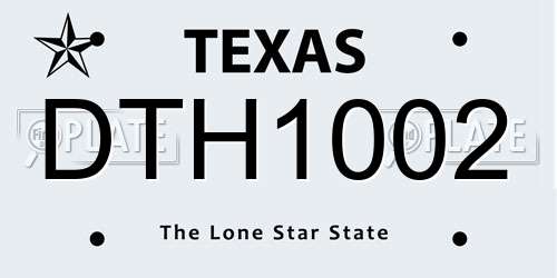 DTH1002 Texas License Plate