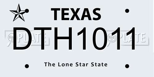 DTH1011 Texas License Plate