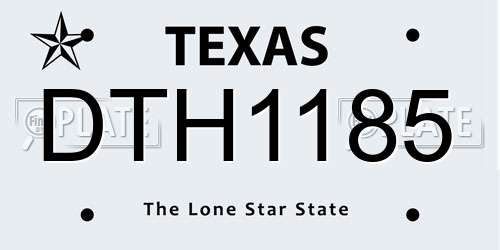 DTH1185 Texas License Plate