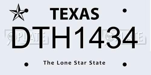 DTH1434 Texas License Plate