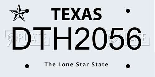 DTH2056 Texas License Plate
