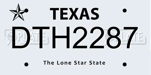 DTH2287 Texas License Plate