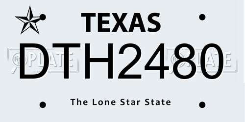 DTH2480 Texas License Plate