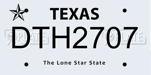 DTH2707 Texas License Plate