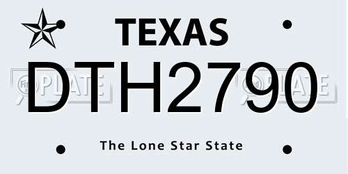 DTH2790 Texas License Plate