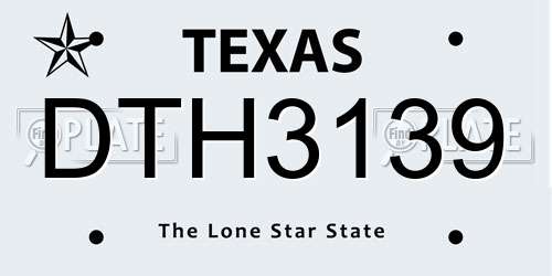 DTH3139 Texas License Plate
