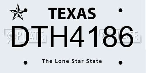 DTH4186 Texas License Plate