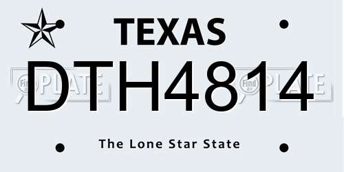 DTH4814 Texas License Plate